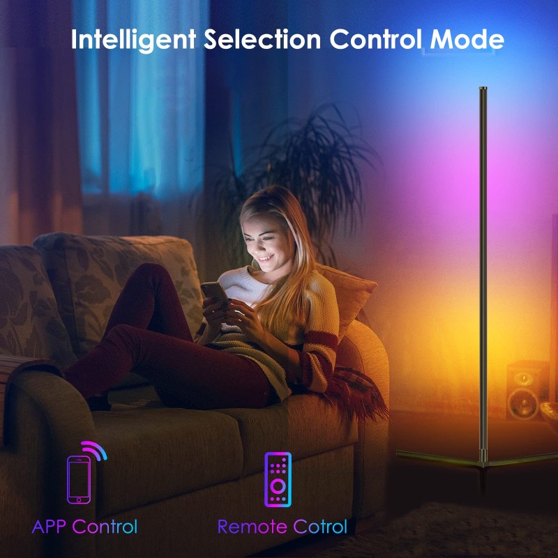 Smart Led Floor Lamp Modern Design RGB floor light color changing with music function corner LED floor lamp
