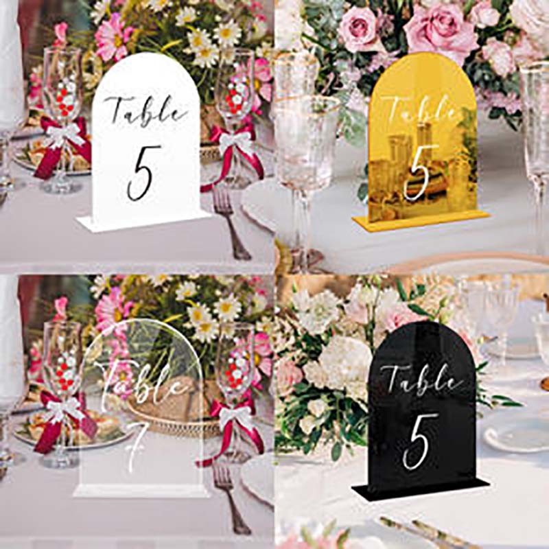 Arch Wedding Table Numbers with Double Sided Lettering 1-20, Acrylic Signs with Stands, Perfect for Weddings, Events, Parties, Ceremonies