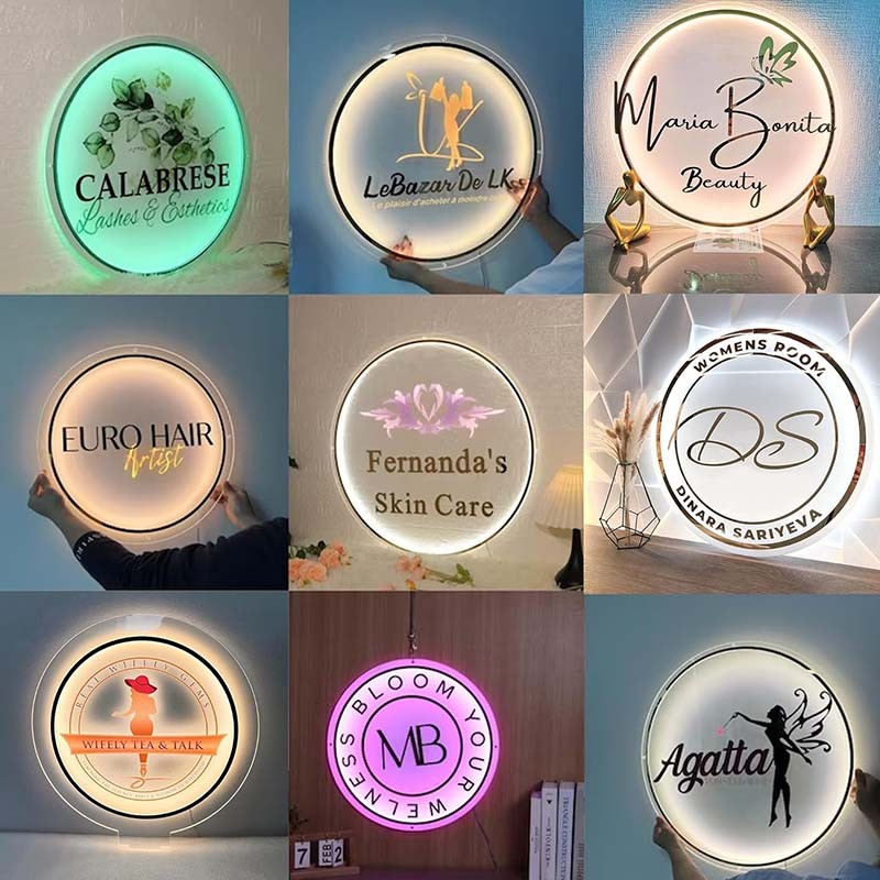 Round Neon LED Light Up Sign for Coffee Station, Kitchen ,beauty salon Tabletop Décor