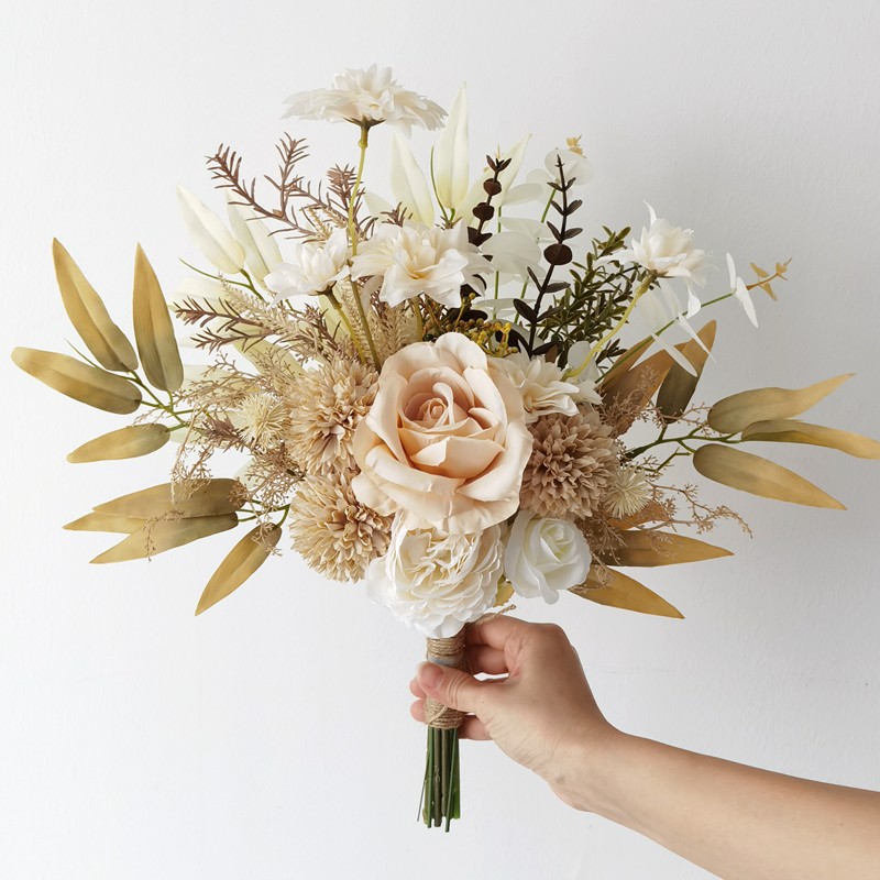 Wedding Bouquet Flower Balls for Centerpieces Austin Rose Artificial Flower Ball Arrangement Bouquet Fake Flowers Rose Balls for Weddings Birthday Party Valentine's Day Home Decor White