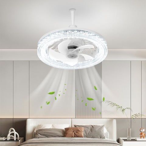 Ceiling Led Fan Light Moving Head Intelligent Dimming Fan Bulb Home Decor 360 Rotating Remote Control Modern Ceiling Fan