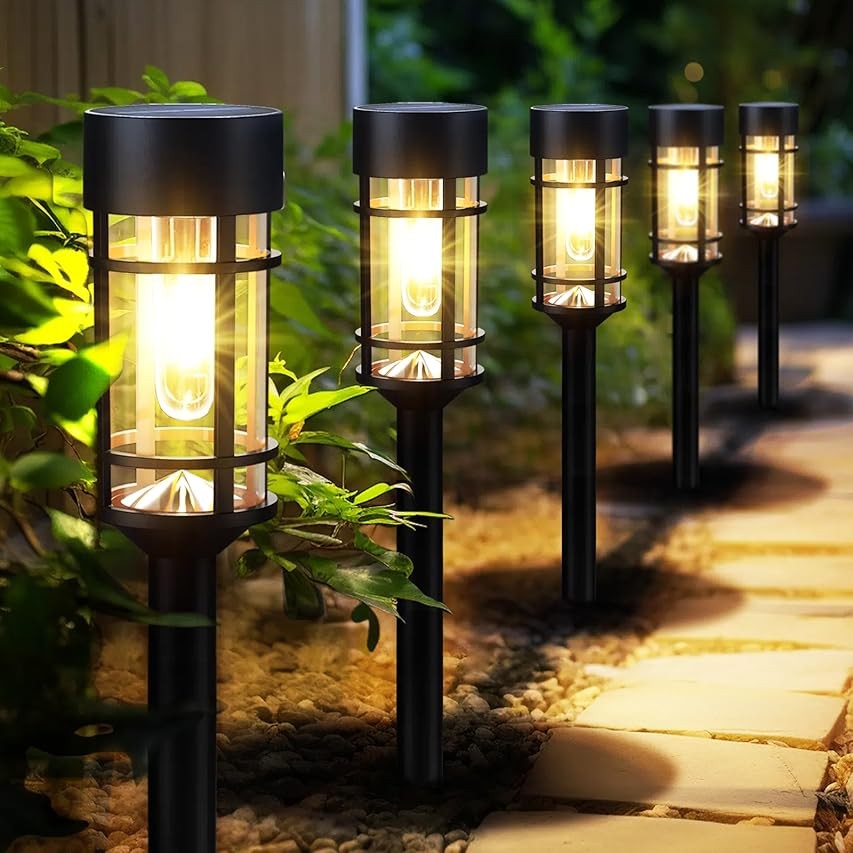 Led Solar Lawn Pathway Decoration Stake Lawn Light Pathway Yard Walkway Driveway Outdoor Waterproof Garden Lights LED ABS