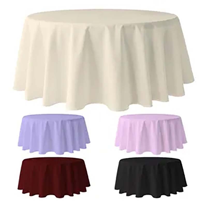 Customized Round Polyester Table cloths For Party Wedding Tablecloth Restaurant