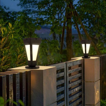 Outdoor Hotel Garden Lights Waterproof Solar Lawn Lamp 5W Led Bollard landscape bollard path road street post Solar Lawn Light