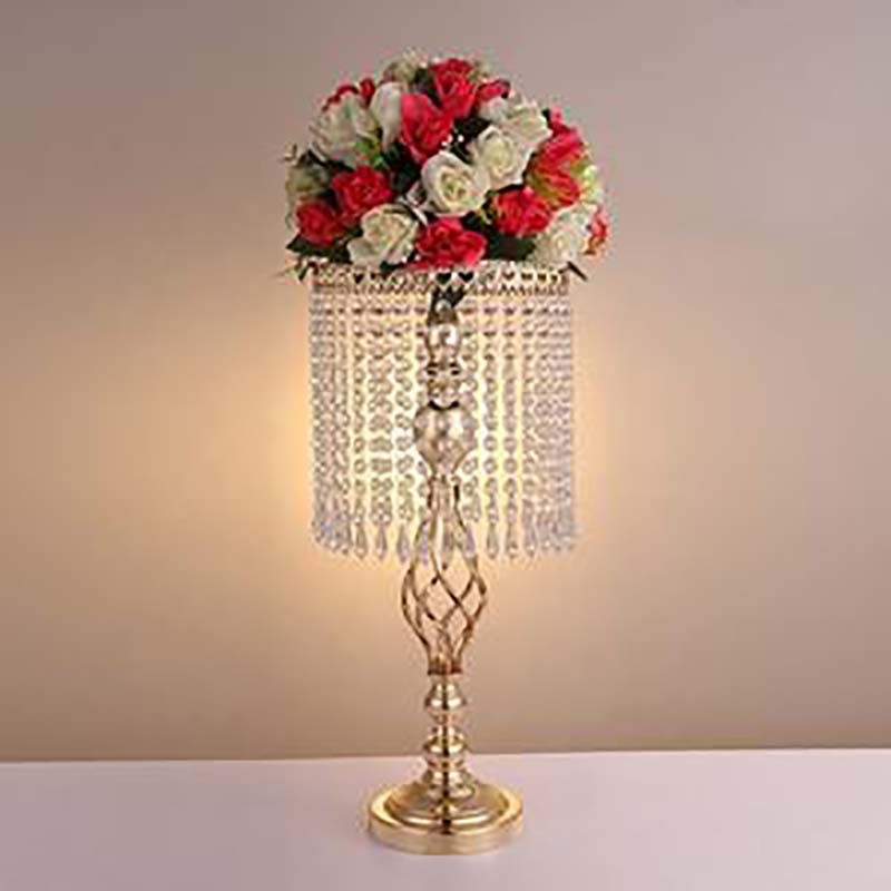 Luxury Metal Crystal Wedding Centerpieces Flower Stand Vase for Wedding Table Wedding Decoration & Event Supplies
