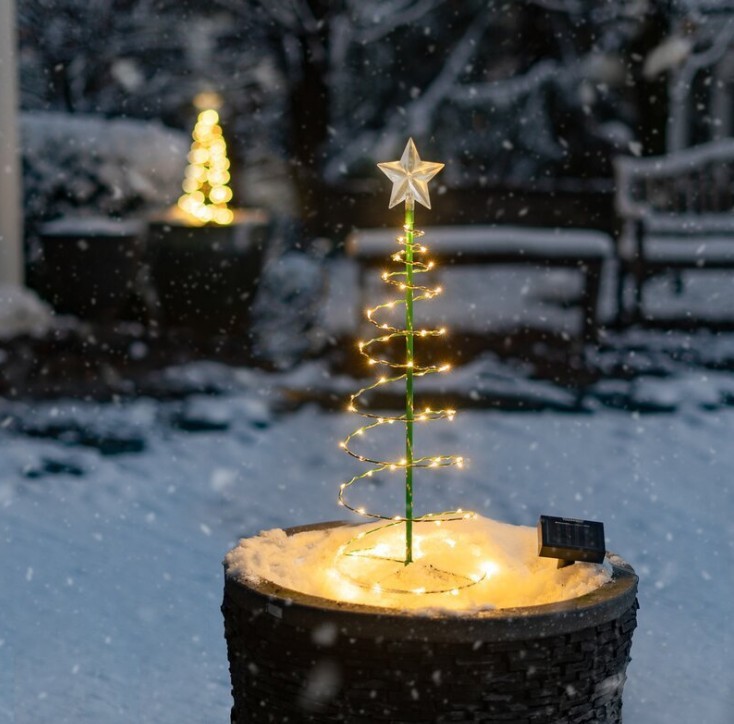 Hot sale LED Solar christmas lights Garden Lights Folded Christmas tree Lamp Lantern Xmas Decorations outdoor solar light