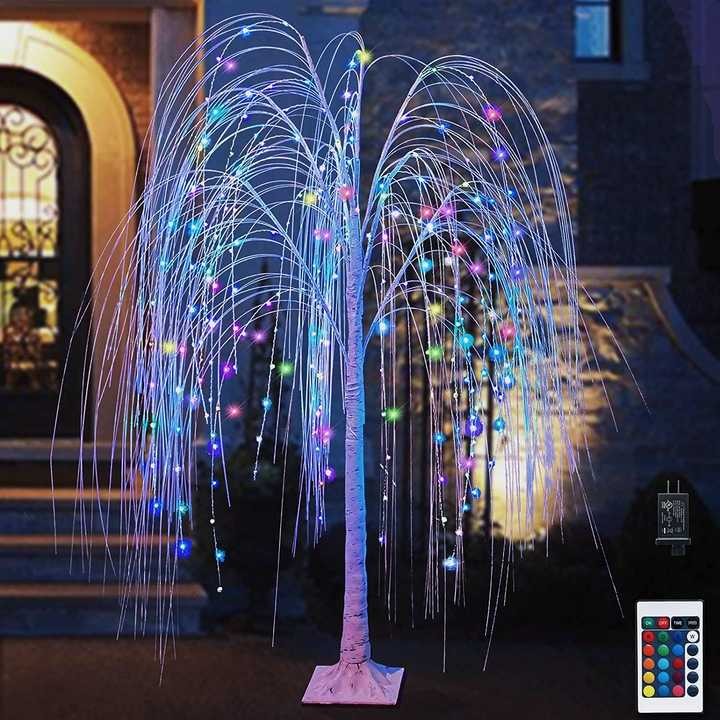 240 LED 5 ft Colorful Glowing Willow RGB LED Tree Multicolor led String Lights for Christmas Party Home Wedding decoration light