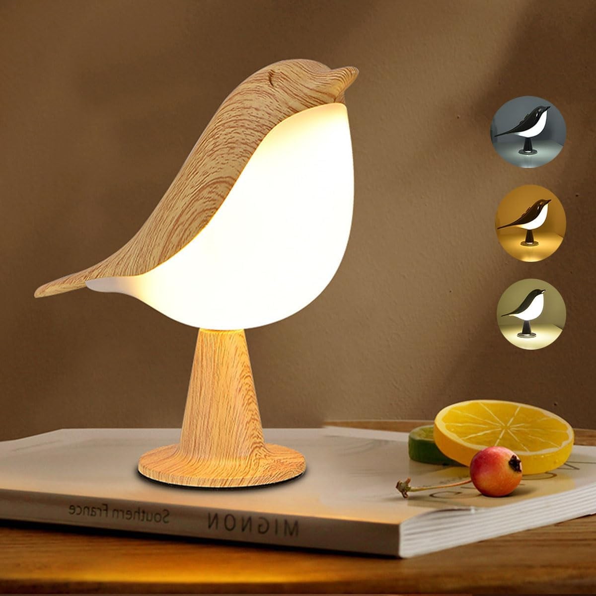 Bird Lamp Night stand Lamp Small Touch Lamps for Bedrooms Bed Cute Portable Baby Gold ABS Plastic Night Lights for Kid