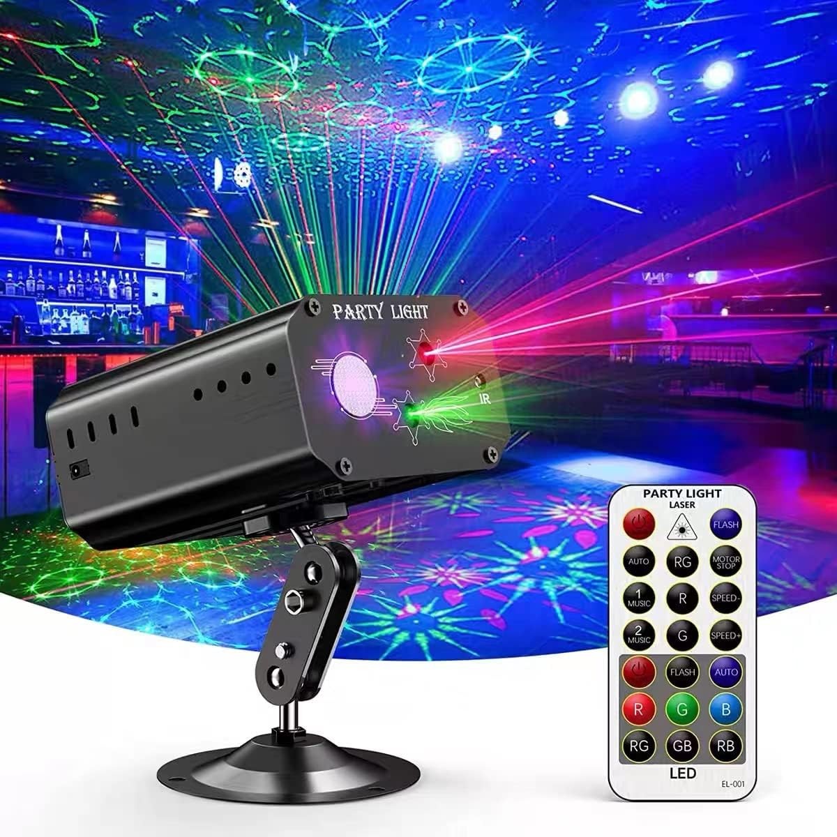 Aluminum Alloy Sound Activated RGB LED DJ Light Disco Laser Stage Light Projector Led Party Lighting
