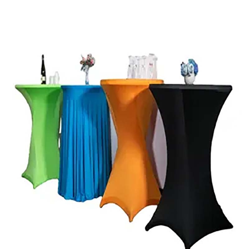 Advertising Bar Cover Round Tablecloth For Event Wedding Decoration Party Polyester Stretch Spandex Custom Table Cloth With Logo