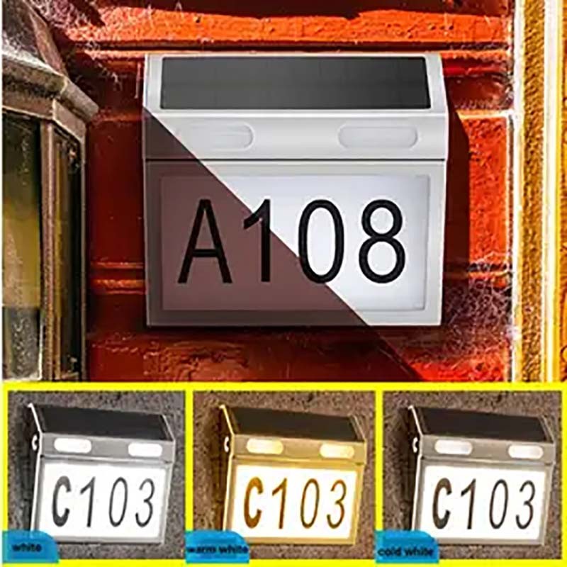 Lighted House Numbers for Outside Waterproof Solar House Number Light with 3 Lighting Modes Super Bright Address Sign