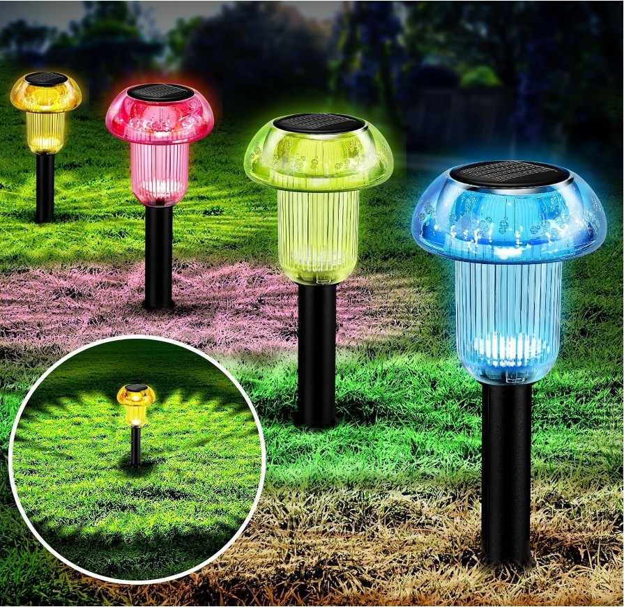 Solar LED Mushroom Pathway Lights Solar Garden Stake Light Solar Landscape Decorative Light