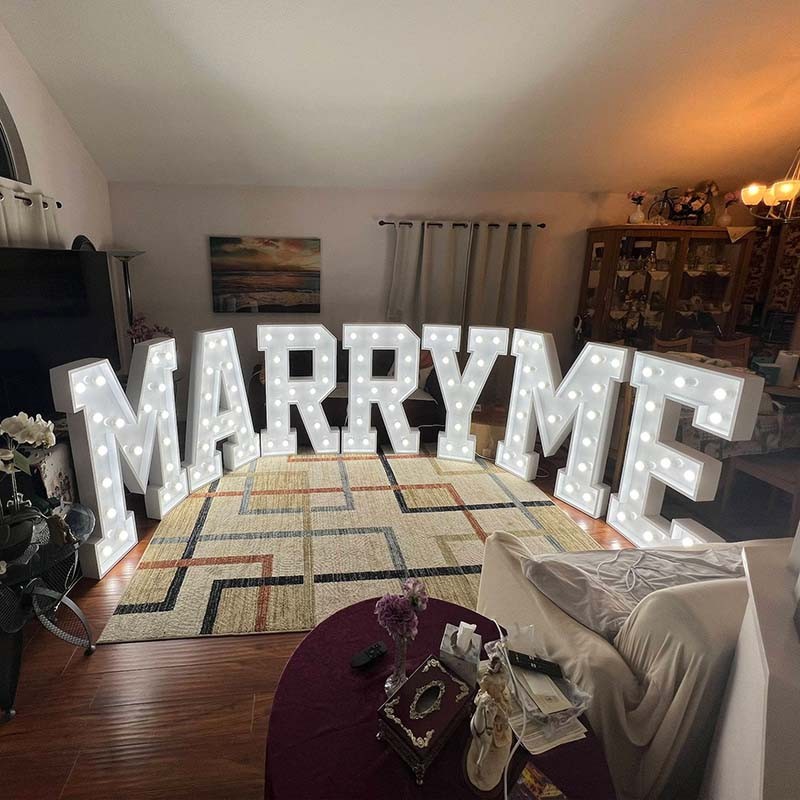 marquee big 4ft 5ft 6ft letter light sign marry me wedding decoration supplies birthday party events backdrops