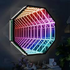 3D Octagon Infinity Mirror Light, Remote Control LED Tunnel Lamp, Multi Color Changing Light