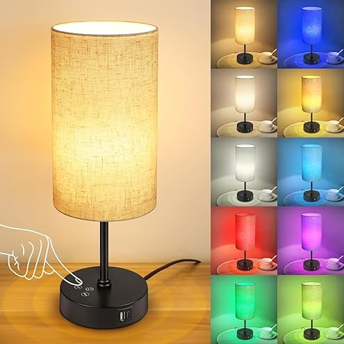 USB Charging Type A And C Port Touch Dimming Hotel Room Desk Bedroom Bedside Simple Modern Decorative Rechargeable Table Lamps